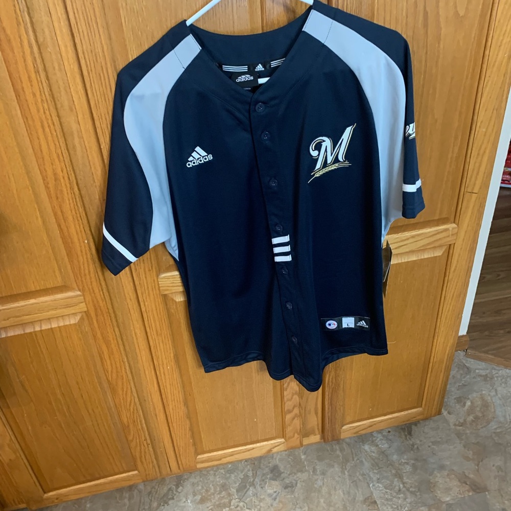 Milwaukee Brewers child’s jersey size large NWT